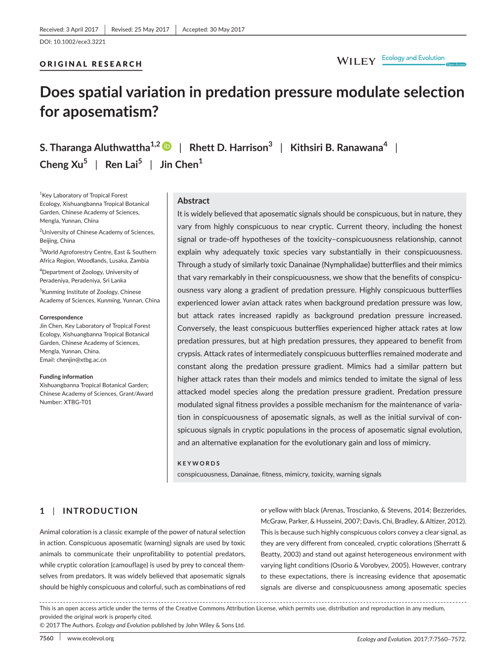 Does Spatial Variation in Predation Pressure Modulate Selection for Aposematism?