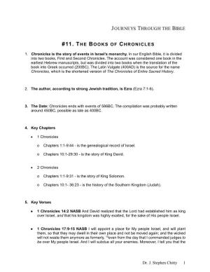 Journeys Through the Bible #11. the Books of Chronicles