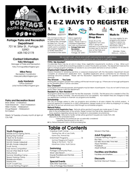 Activity Guide 4 E-Z WAYS to REGISTER 1