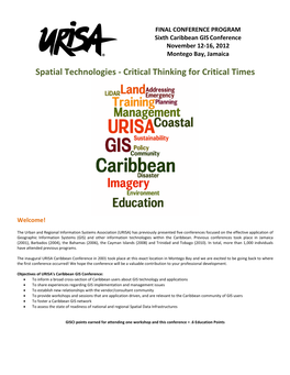 Spatial Technologies - Critical Thinking for Critical Times