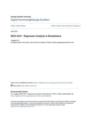Regression Analysis in Biostatistics