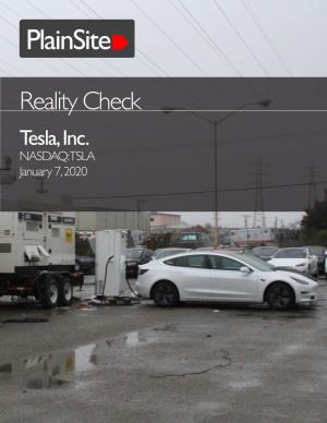 Reality Check Tesla, Inc
