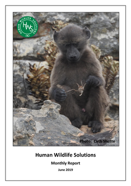 Human Wildlife Solutions Monthly Report June 2019