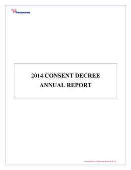 Draft Consent Decree 2014 Annual Report