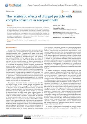 The Relativistic Effects of Charged Particle with Complex Structure in Zeropoint Field