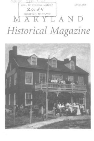 Maryland Historical Magazine, 2008, Volume 103, Issue No. 1