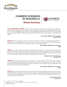 CHAMBERS ROSEWOOD NV MUSCADELLE Review Summary