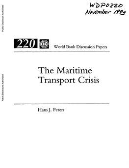 Maritime Transport Crisis / 1Hansj