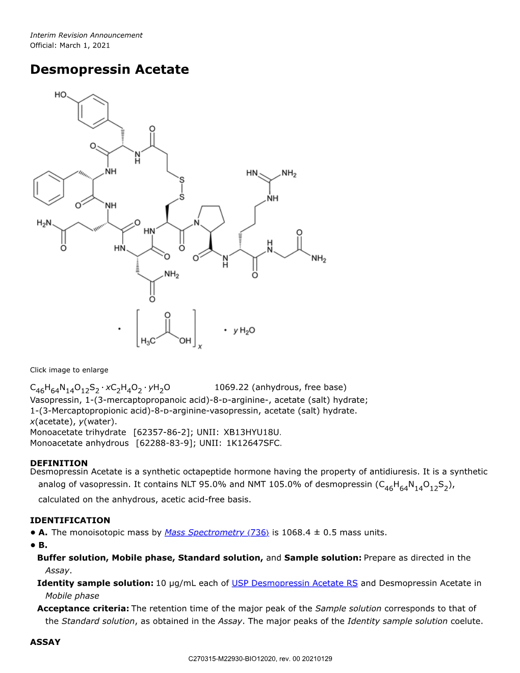 Desmopressin Acetate