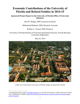 Economic Contributions of the University of Florida and Related Entities in 2014-15