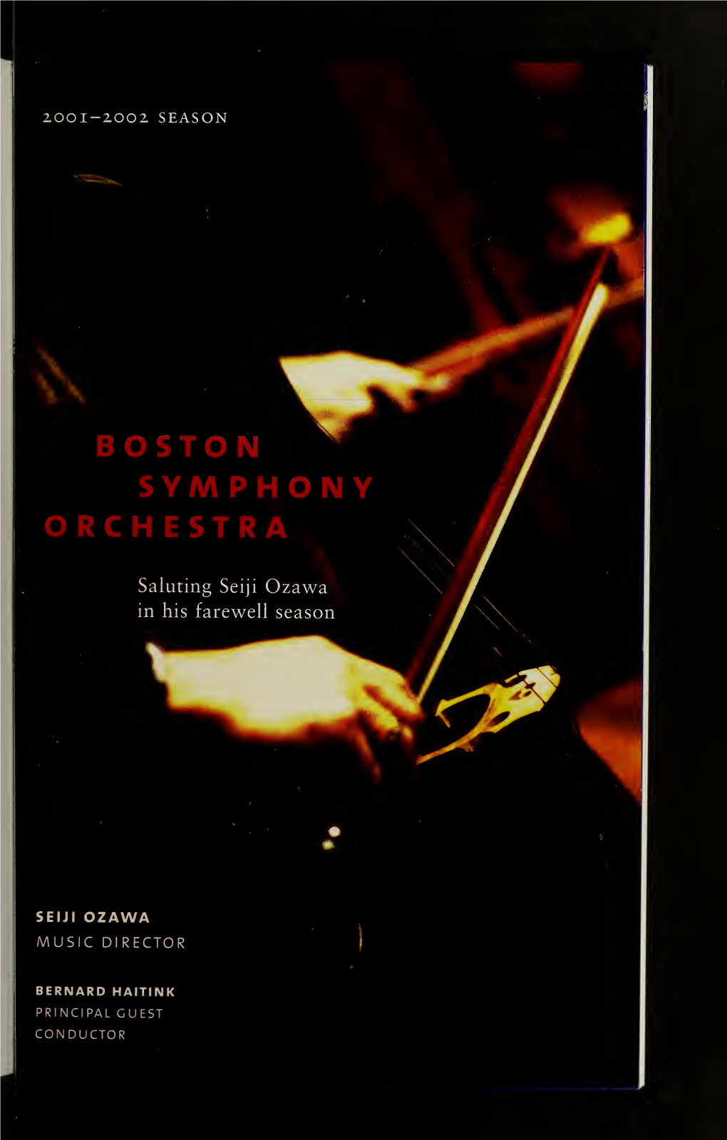 Boston Symphony Orchestra Concert Programs, Season 121, 2001-2002