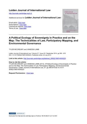 A Political Ecology of Sovereignty in Practice and on the Map: the Technicalities of Law, Participatory Mapping, and Environmental Governance