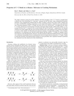 Properties of C-C Bonds in N-Alkanes: Relevance to Cracking Mechanisms