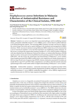 Staphylococcus Aureus Infections in Malaysia: a Review of Antimicrobial Resistance and Characteristics of the Clinical Isolates, 1990–2017