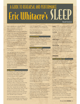 Eric Whitacre's Sleep