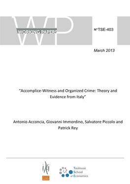 Accomplice-Witness and Organized Crime: Theory and Evidence from Italy