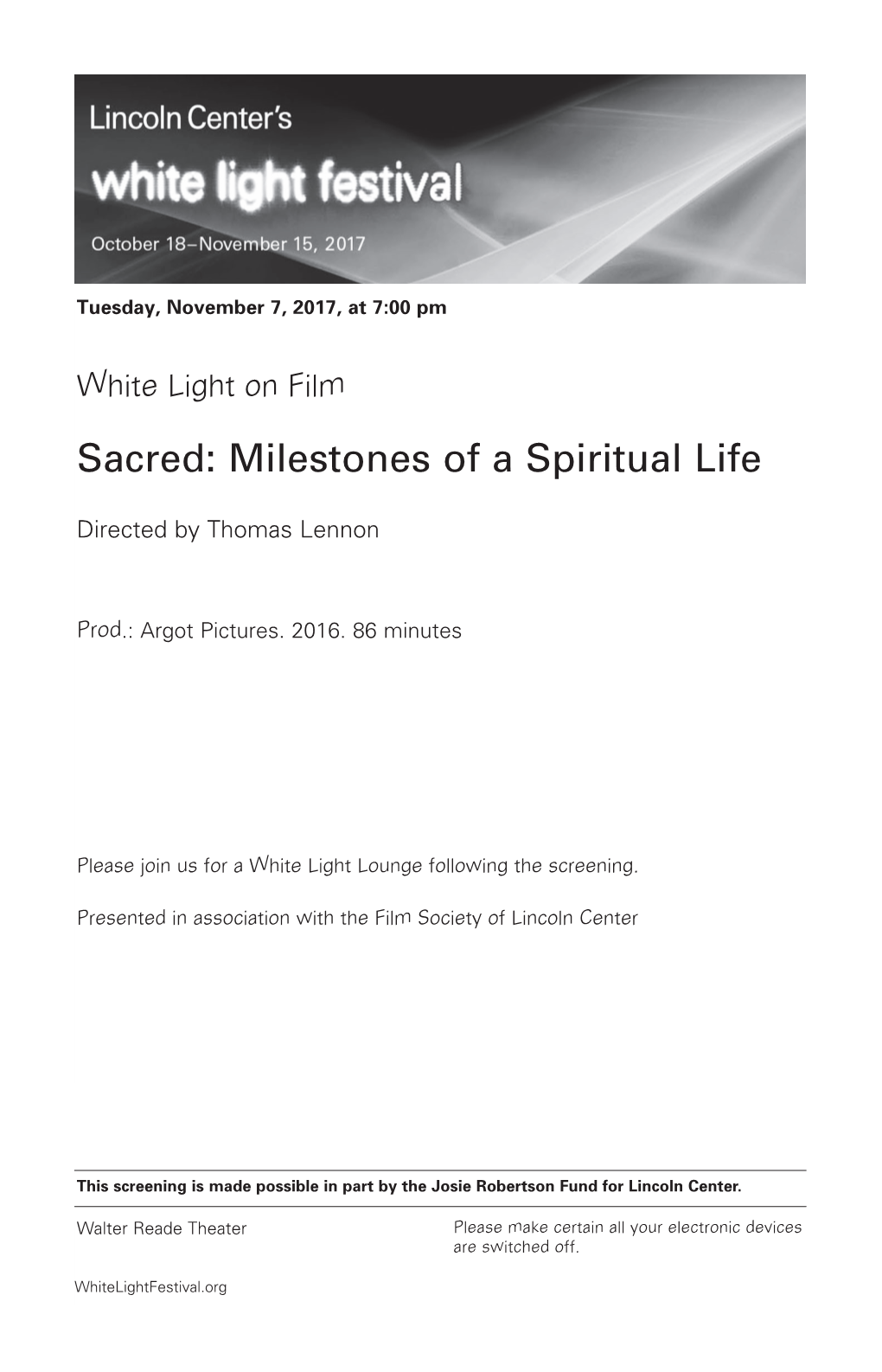 Sacred: Milestones of a Spiritual Life