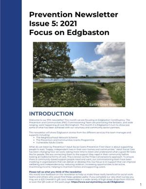 Prevention Newsletter Issue 5: 2021 Focus on Edgbaston