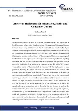 American Halloween: Enculturation, Myths and Consumer Culture