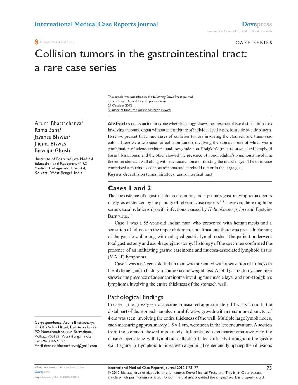 Collision Tumors in the Gastrointestinal Tract: a Rare Case Series