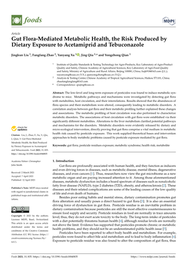 Gut Flora-Mediated Metabolic Health, the Risk Produced by Dietary Exposure to Acetamiprid and Tebuconazole