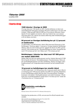 Tätorter 2005 Localities 2005