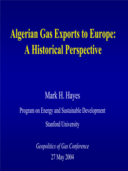Geopolitics of Gas: an Analysis of Prospective Developments in The