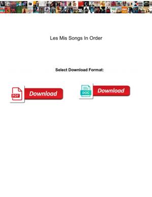 Les Mis Songs in Order