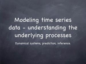 Dynamical Systems, Prediction, Inference. Time Series Data