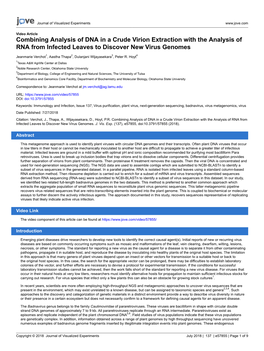 Combining Analysis of DNA in a Crude Virion Extraction with the Analysis of RNA from Infected Leaves to Discover New Virus Genomes