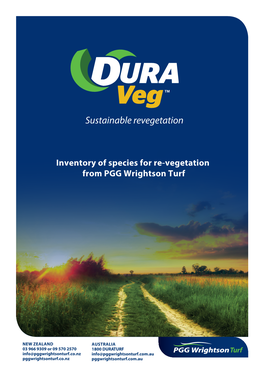 Inventory of Species for Re-Vegetation from PGG Wrightson Turf