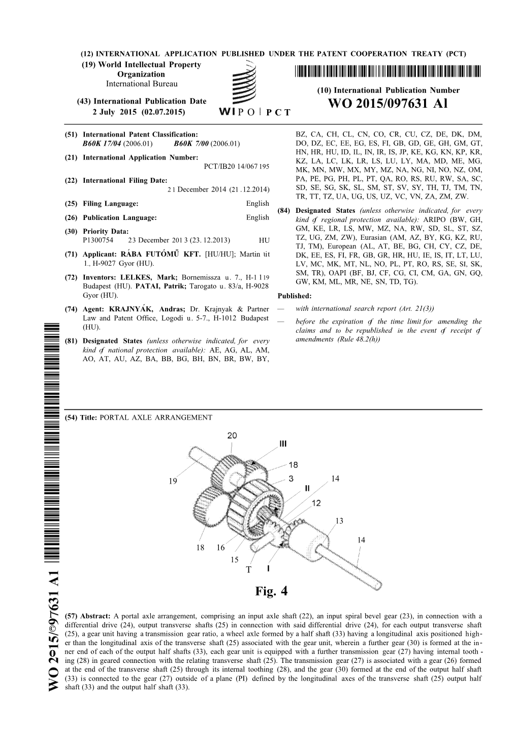 WO 2015/097631 Al 2 July 2015 (02.07.2015) P O P C T