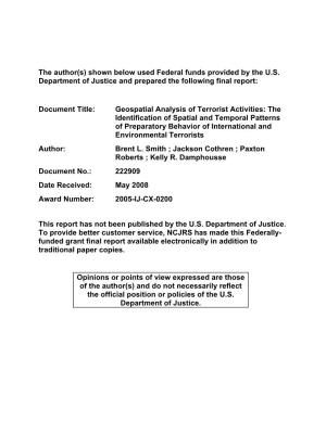 Geospatial Analysis of Terrorist Activities