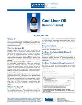Cod Liver Oil (Lemon Flavor)