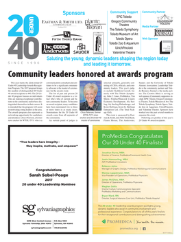 Community Leaders Honored at Awards Program