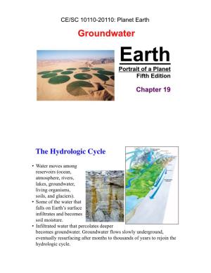 Planet Earth Groundwater Earth Portrait of a Planet Fifth Edition