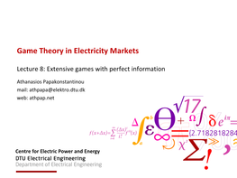 Game Theory in Electricity Markets