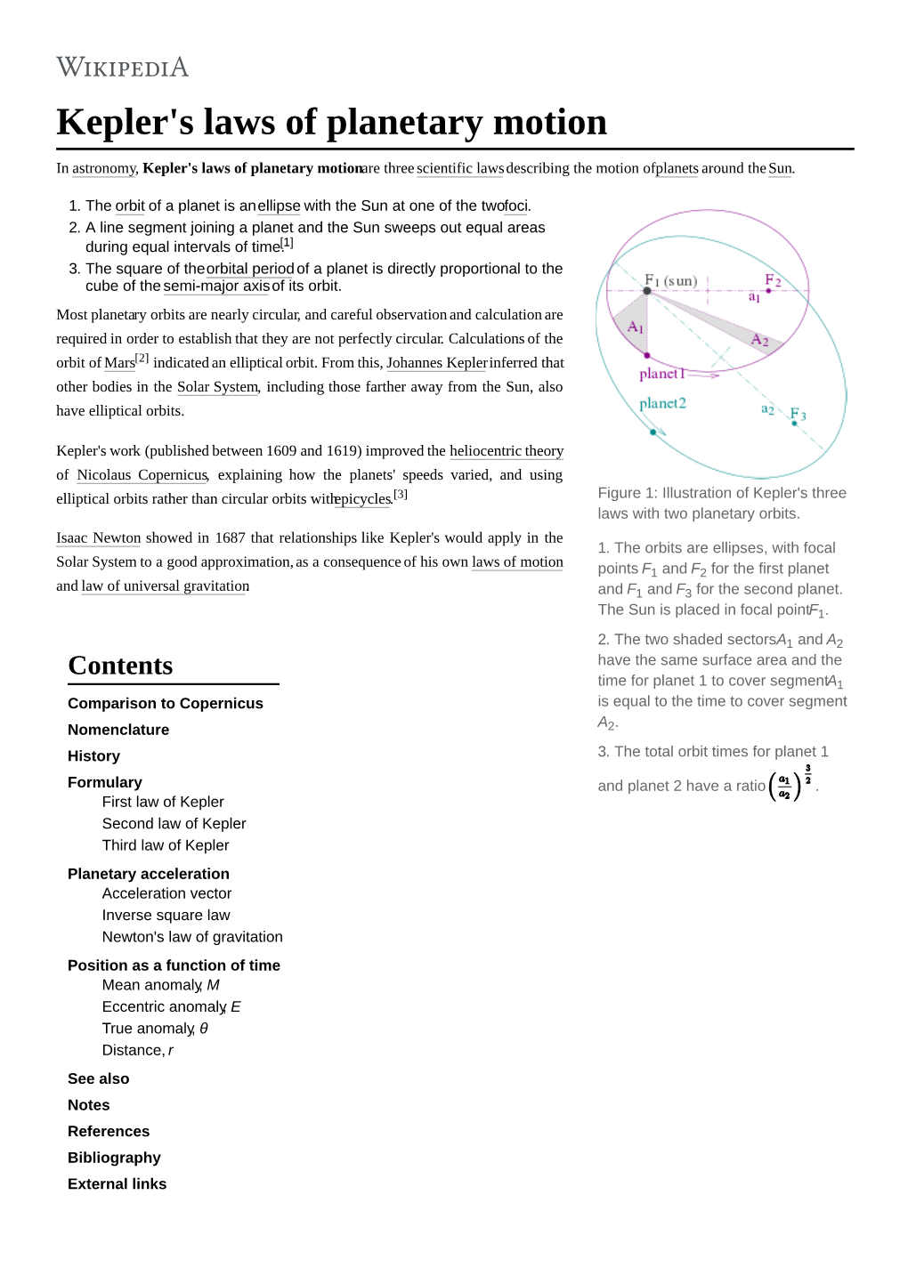 Kepler's Laws of Planetary Motion