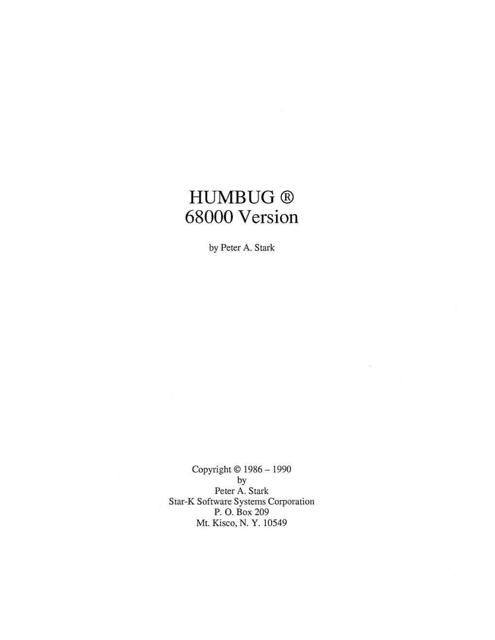 HUMBUG® 68000 Version