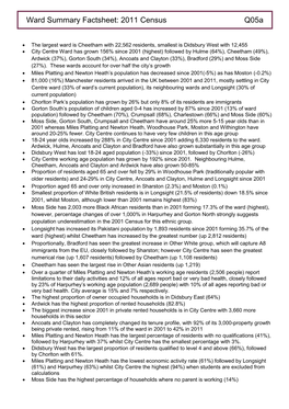 Q05a 2011 Census Summary