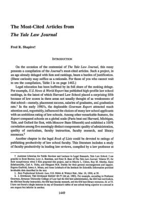 The Most-Cited Articles from the Yale Law Journal