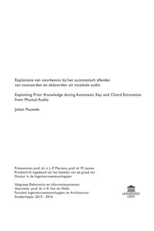 Exploiting Prior Knowledge During Automatic Key and Chord Estimation from Musical Audio
