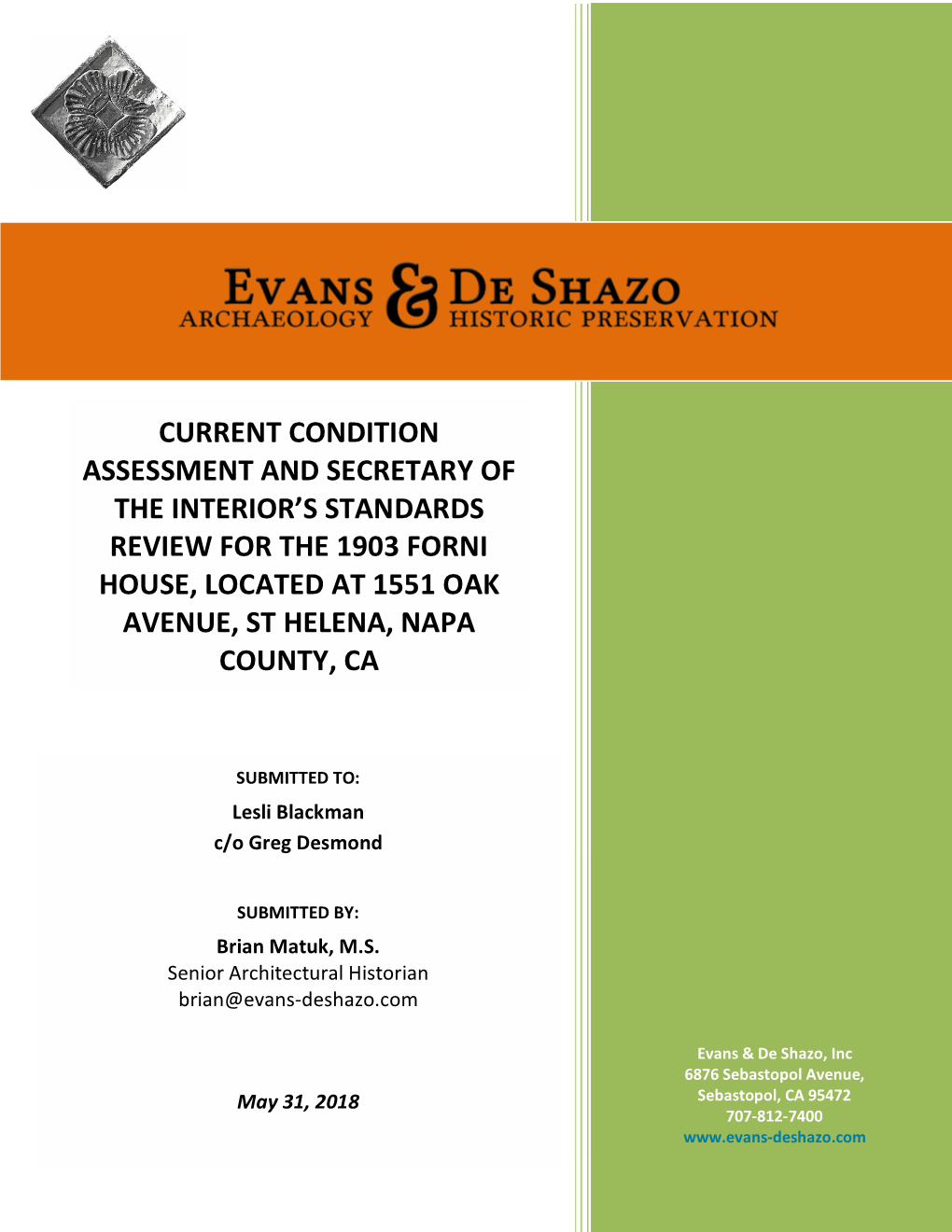 Current Condition Assessment and Secretary Of