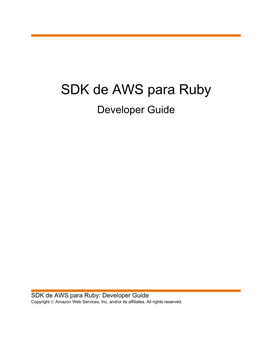 SDK De AWS Para Ruby Developer Guide