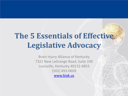 Essentials of Effective Legislative Advocacy 2017.Pptx