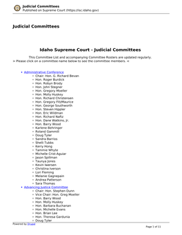 Judicial Committees Published on Supreme Court (