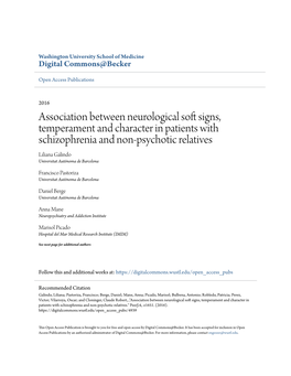 Association Between Neurological Soft Signs