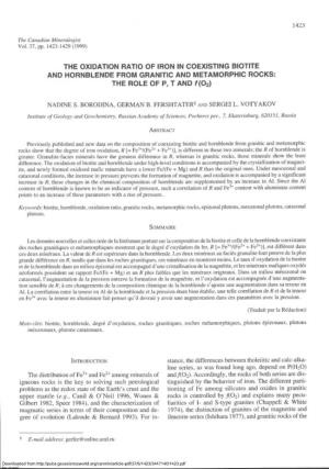 The Oxidation Ratio of Iron in Coexisting Biotite And