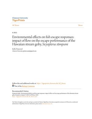 Environmental Effects on Fish Escape Responses