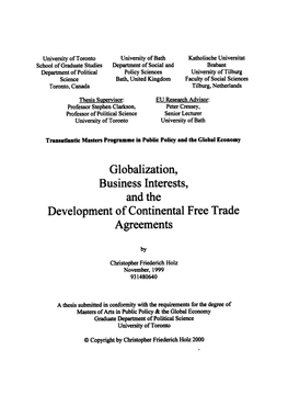 Canadian Big Business: Globalkation and Evolving Preferences for Free Trade A